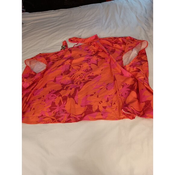 Shein Top Size L Pink And Orange *Looks Big See Measurements - Picture 8 of 10